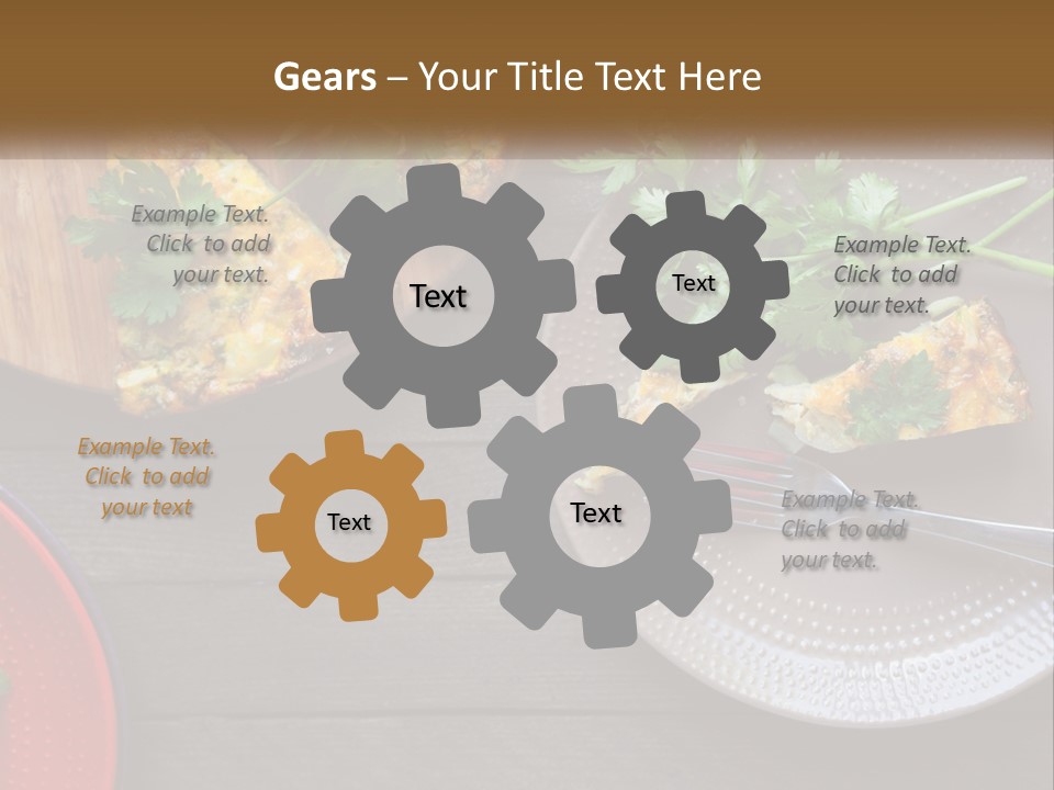A Plate Of Food And A Fork On A Table PowerPoint Template