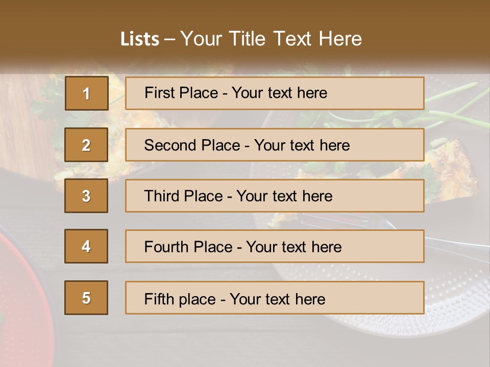 A Plate Of Food And A Fork On A Table PowerPoint Template