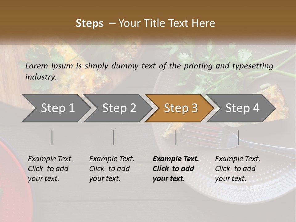 A Plate Of Food And A Fork On A Table PowerPoint Template