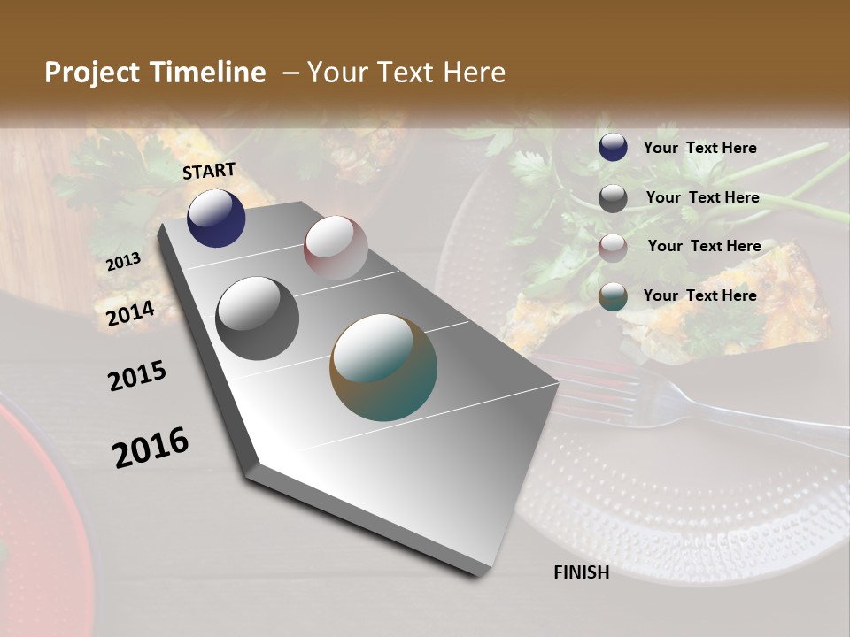 A Plate Of Food And A Fork On A Table PowerPoint Template