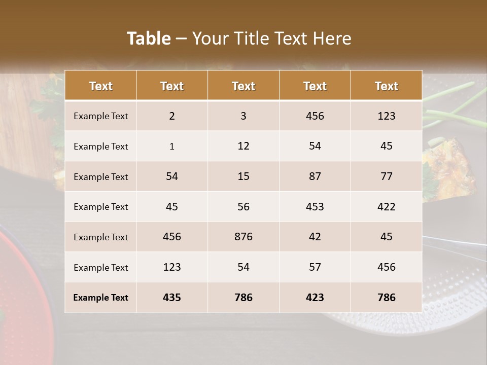 A Plate Of Food And A Fork On A Table PowerPoint Template