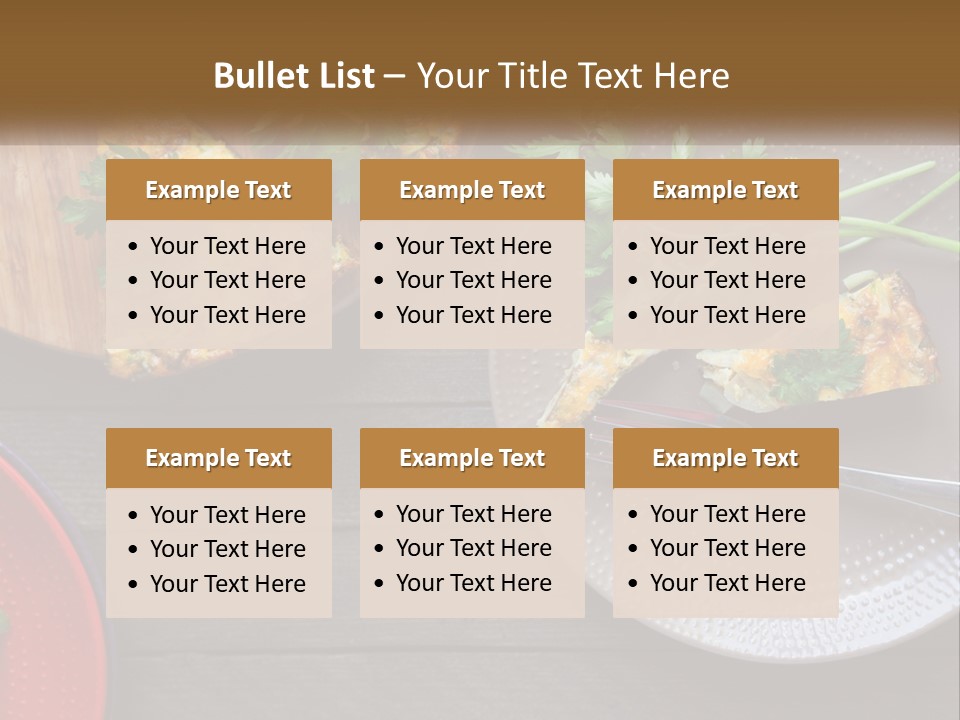 A Plate Of Food And A Fork On A Table PowerPoint Template