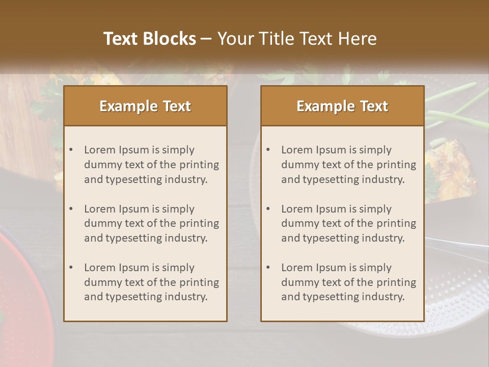 A Plate Of Food And A Fork On A Table PowerPoint Template