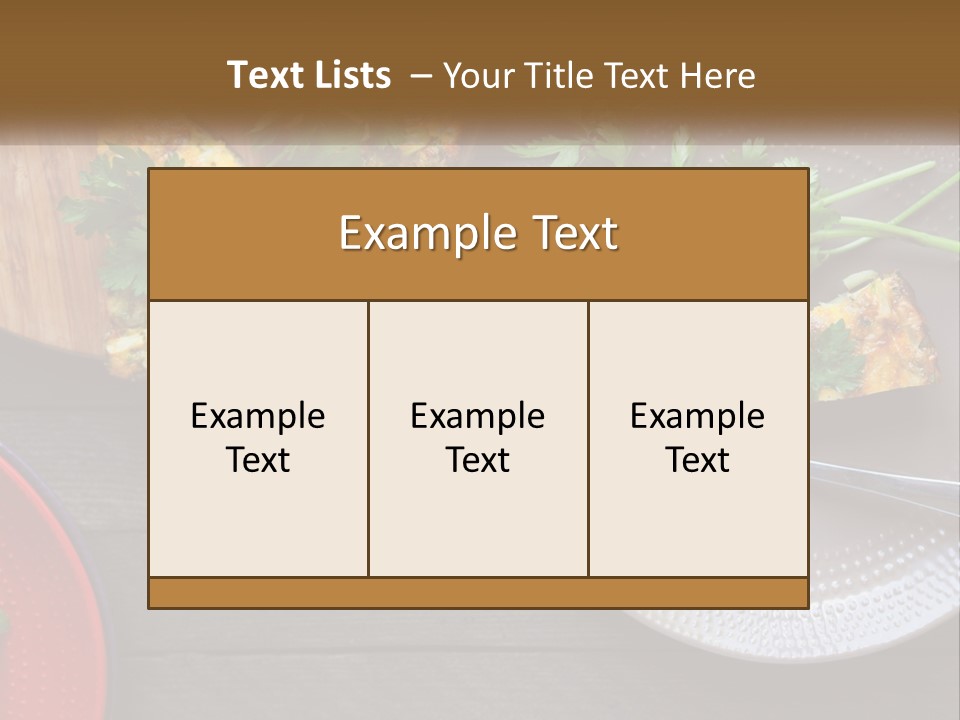 A Plate Of Food And A Fork On A Table PowerPoint Template