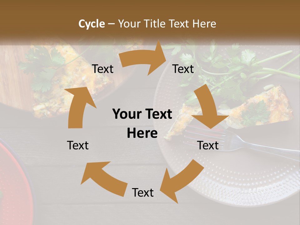 A Plate Of Food And A Fork On A Table PowerPoint Template