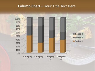 A Plate Of Food And A Fork On A Table PowerPoint Template