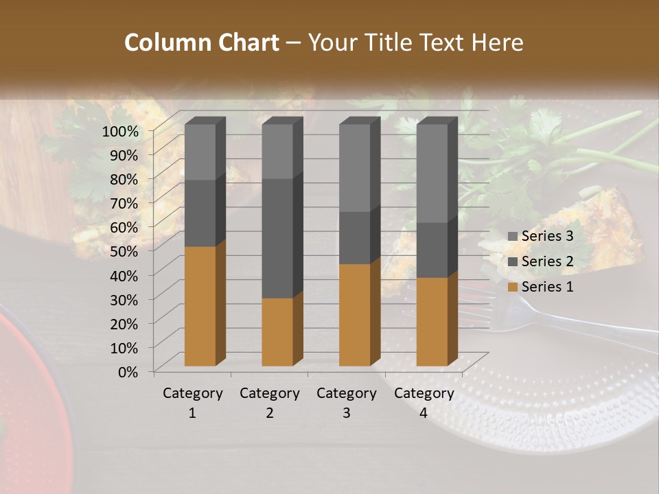 A Plate Of Food And A Fork On A Table PowerPoint Template