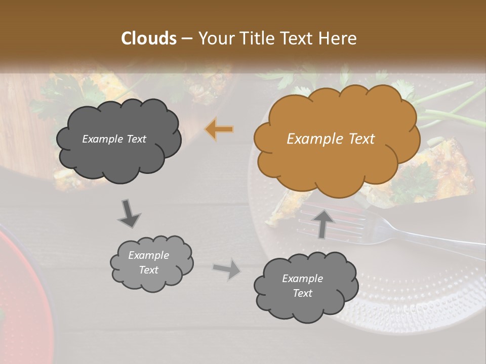 A Plate Of Food And A Fork On A Table PowerPoint Template