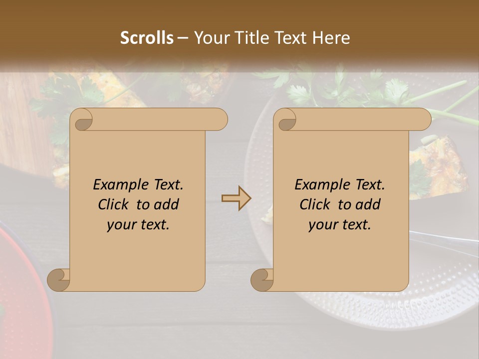 A Plate Of Food And A Fork On A Table PowerPoint Template