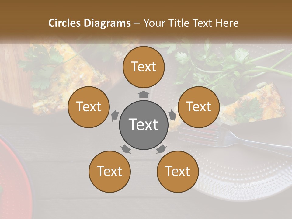 A Plate Of Food And A Fork On A Table PowerPoint Template