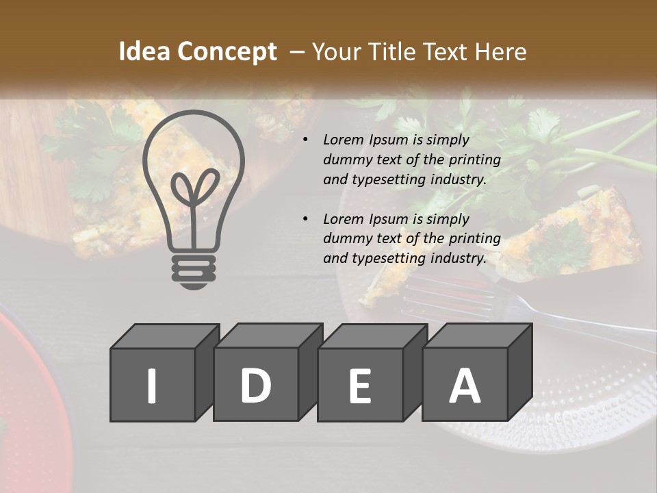 A Plate Of Food And A Fork On A Table PowerPoint Template