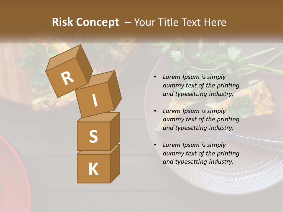 A Plate Of Food And A Fork On A Table PowerPoint Template