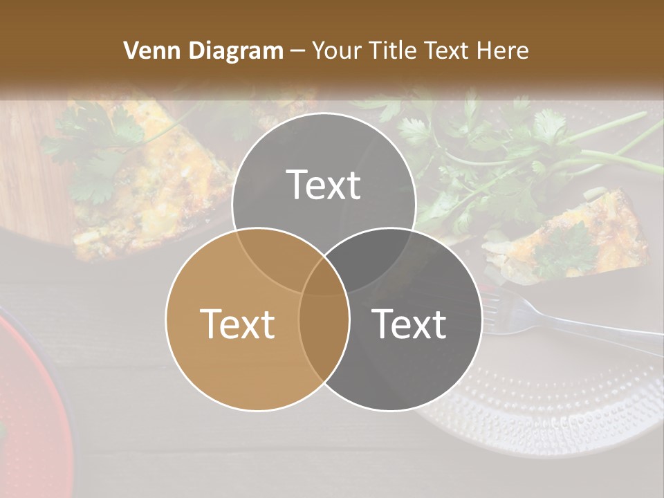 A Plate Of Food And A Fork On A Table PowerPoint Template