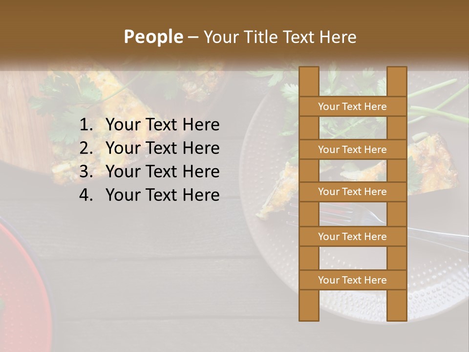 A Plate Of Food And A Fork On A Table PowerPoint Template