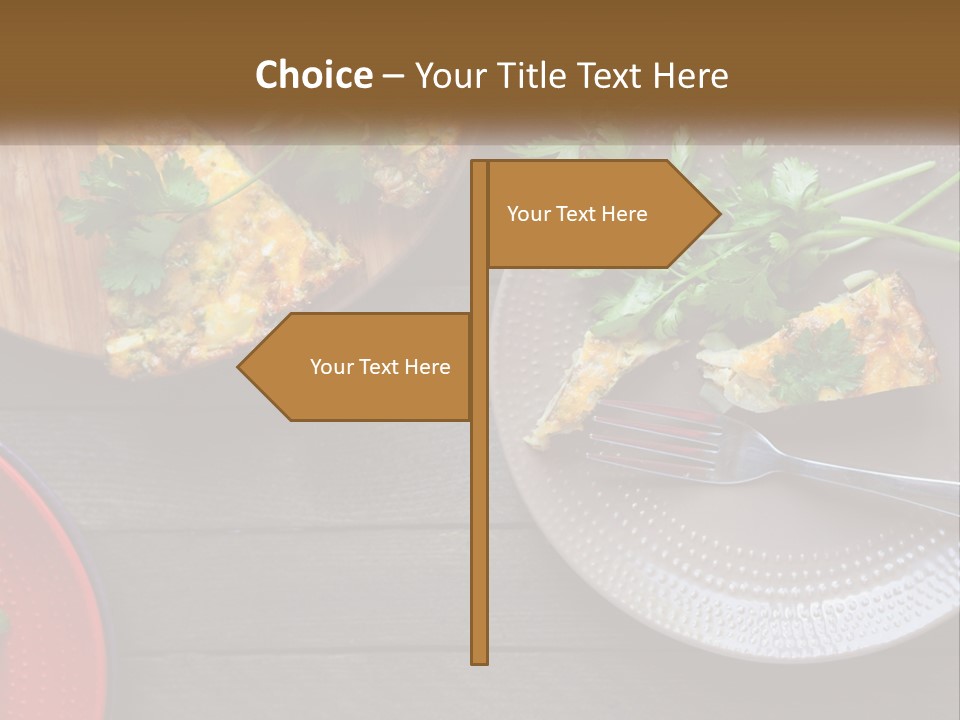 A Plate Of Food And A Fork On A Table PowerPoint Template