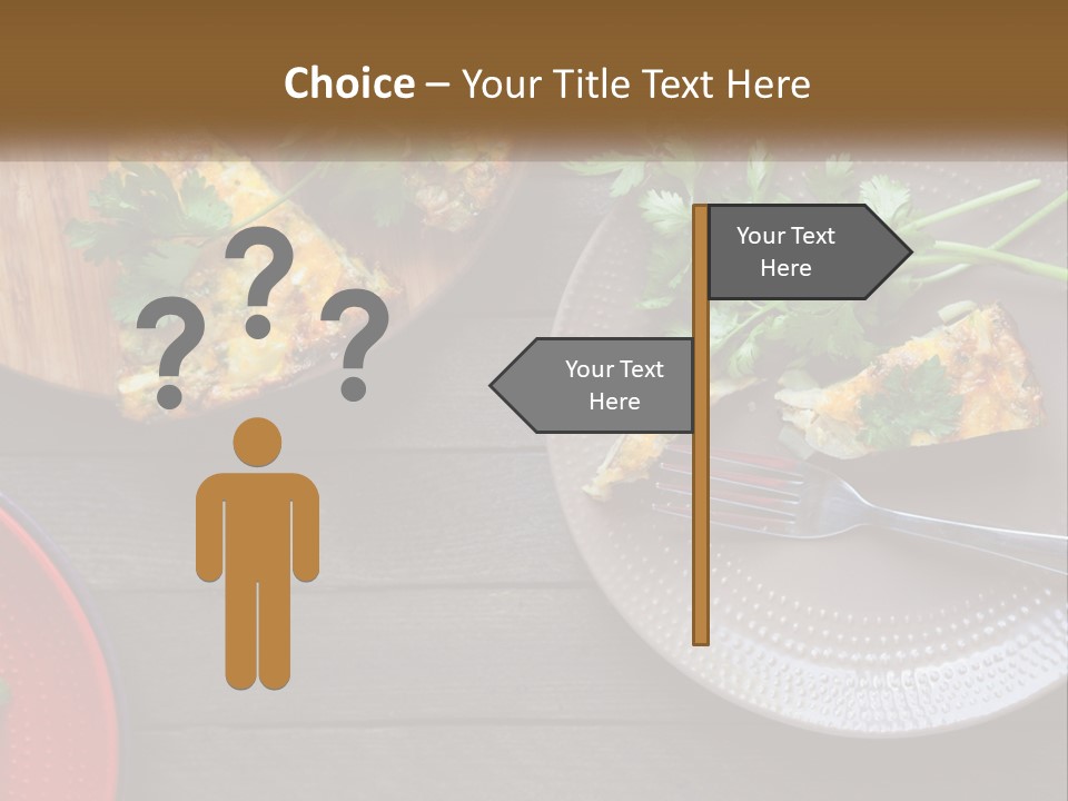 A Plate Of Food And A Fork On A Table PowerPoint Template
