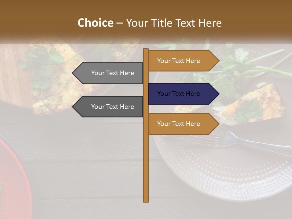 A Plate Of Food And A Fork On A Table PowerPoint Template