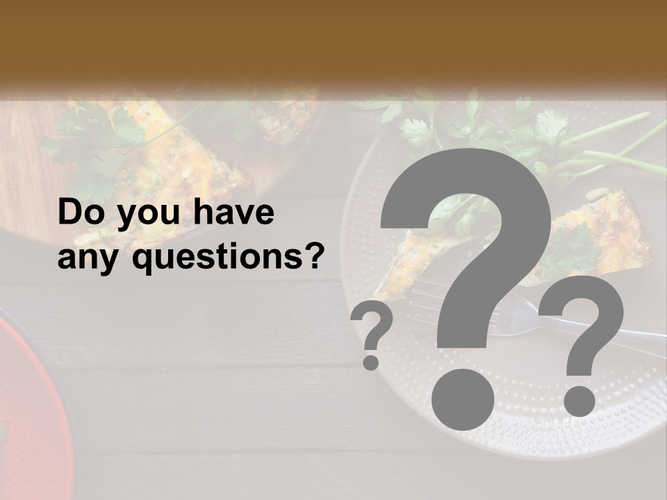 A Plate Of Food And A Fork On A Table PowerPoint Template