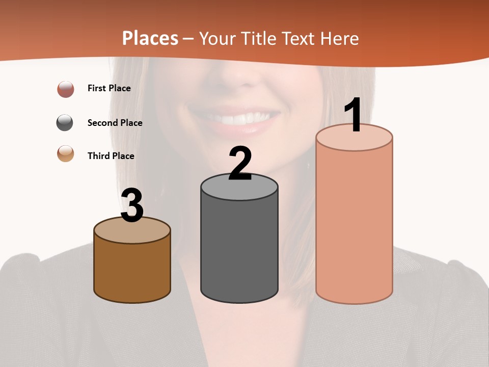 A Woman In A Business Suit Is Smiling For The Camera PowerPoint Template