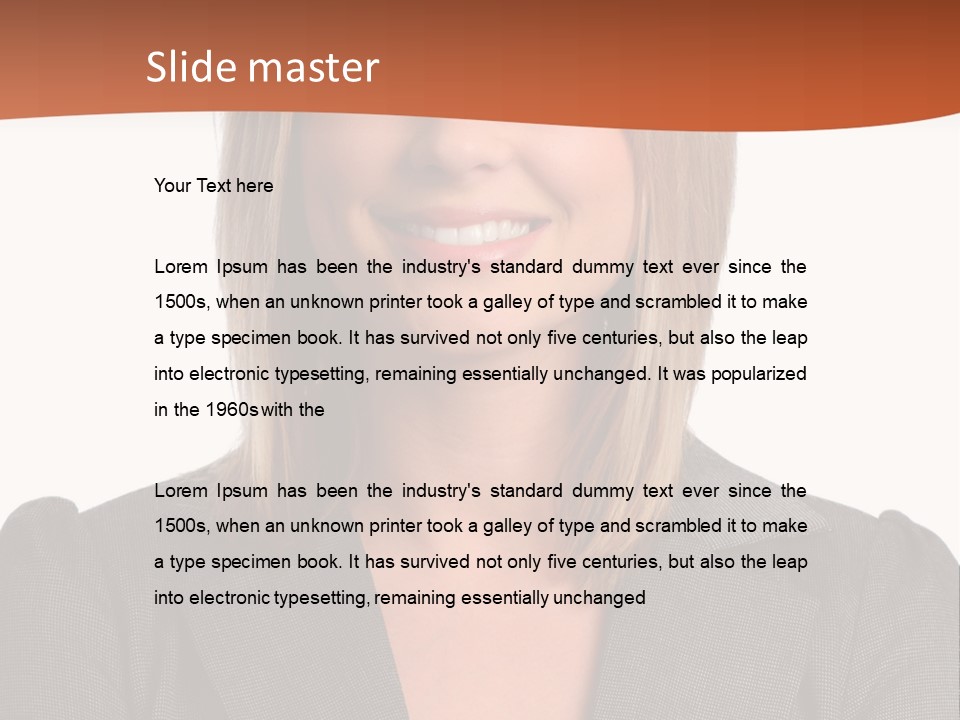 A Woman In A Business Suit Is Smiling For The Camera PowerPoint Template