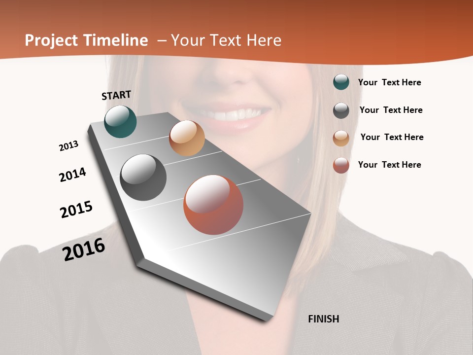 A Woman In A Business Suit Is Smiling For The Camera PowerPoint Template
