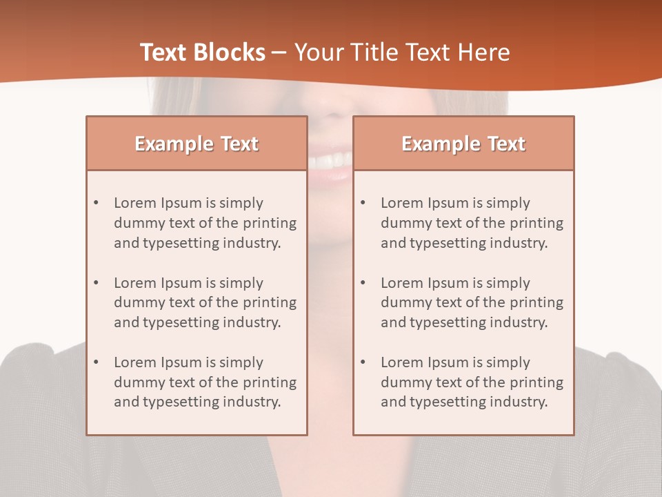 A Woman In A Business Suit Is Smiling For The Camera PowerPoint Template