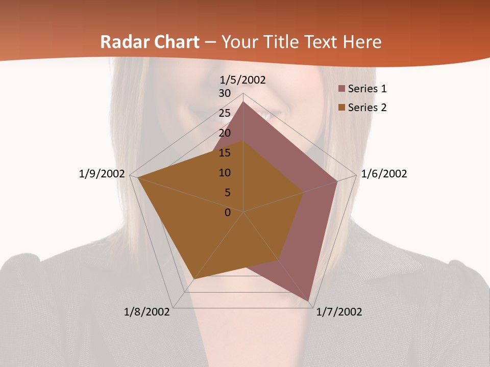A Woman In A Business Suit Is Smiling For The Camera PowerPoint Template