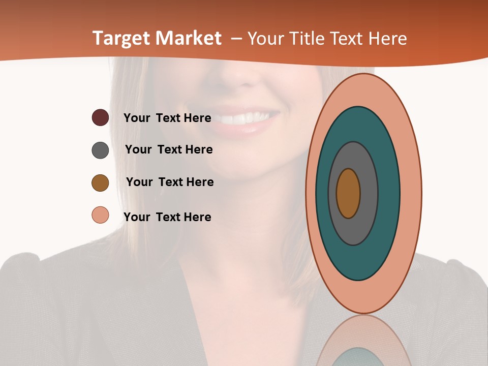 A Woman In A Business Suit Is Smiling For The Camera PowerPoint Template