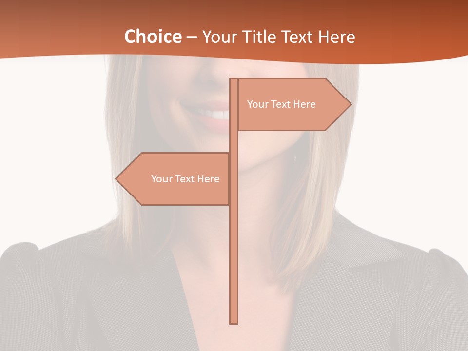 A Woman In A Business Suit Is Smiling For The Camera PowerPoint Template