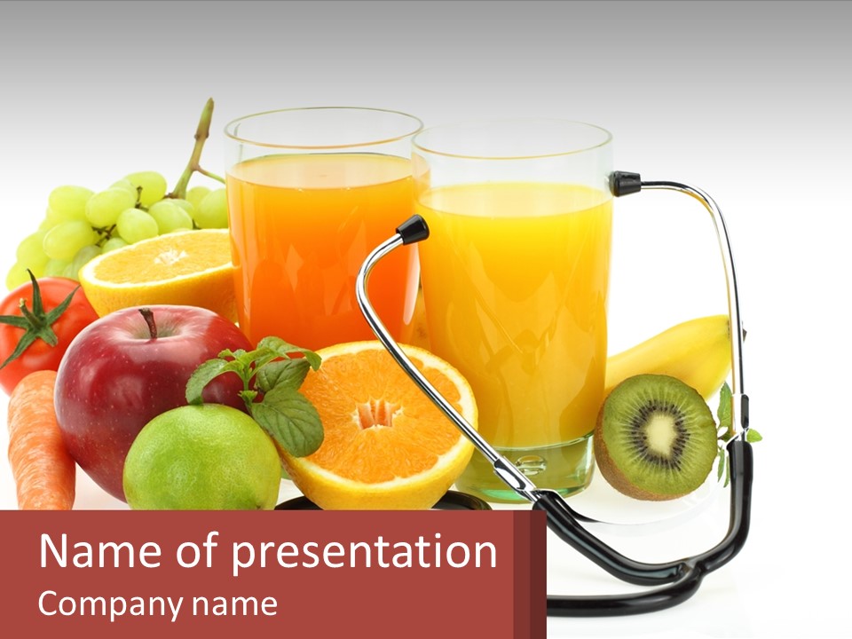 A Medical Powerpoint Presentation With Fruits And Vegetables PowerPoint Template
