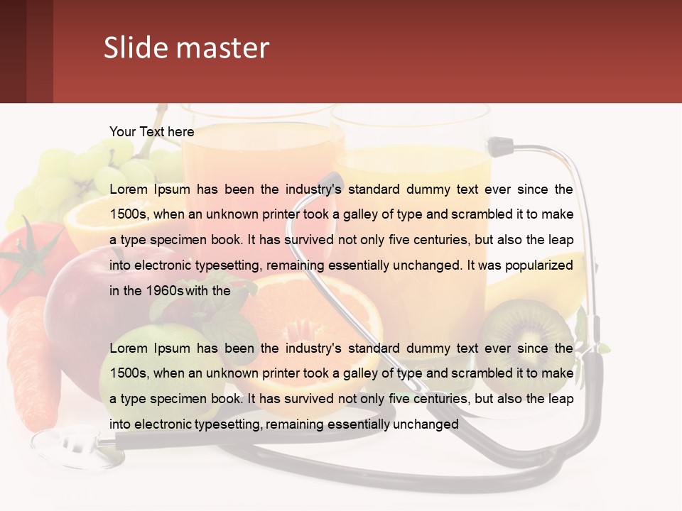 A Medical Powerpoint Presentation With Fruits And Vegetables PowerPoint Template