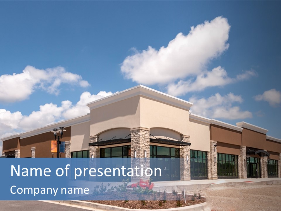 A Picture Of A Building With A Sky Background PowerPoint Template