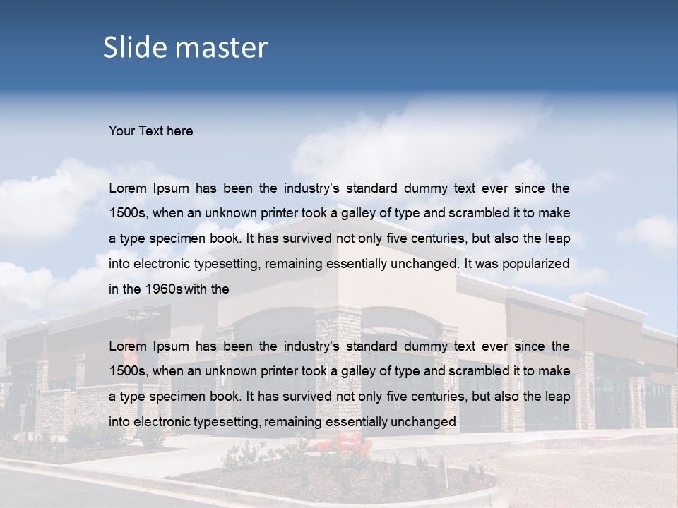 A Picture Of A Building With A Sky Background PowerPoint Template