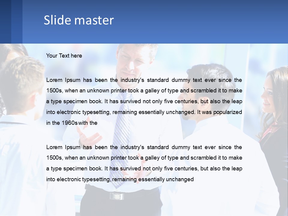 A Group Of People Standing Around Each Other Talking PowerPoint Template