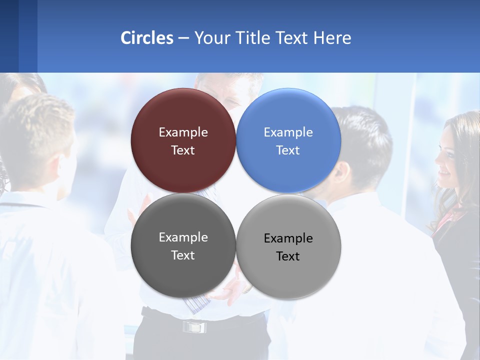 A Group Of People Standing Around Each Other Talking PowerPoint Template
