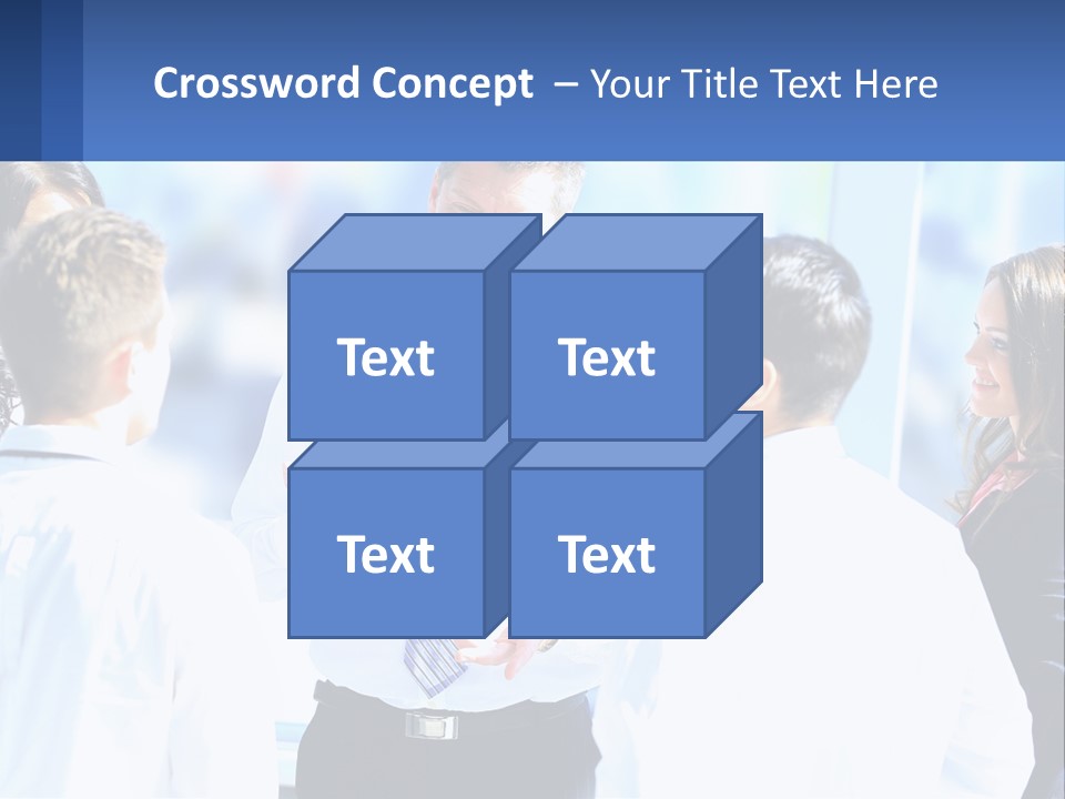 A Group Of People Standing Around Each Other Talking PowerPoint Template