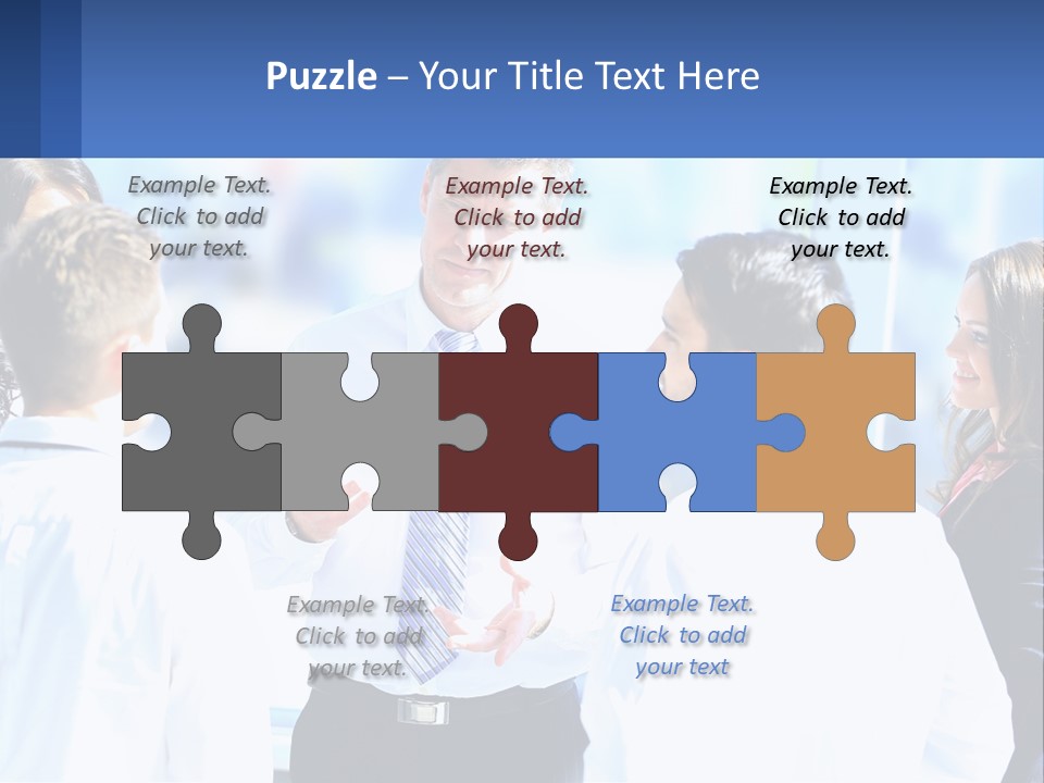 A Group Of People Standing Around Each Other Talking PowerPoint Template