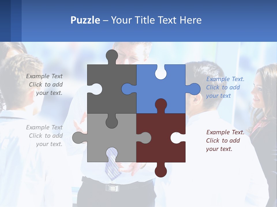 A Group Of People Standing Around Each Other Talking PowerPoint Template