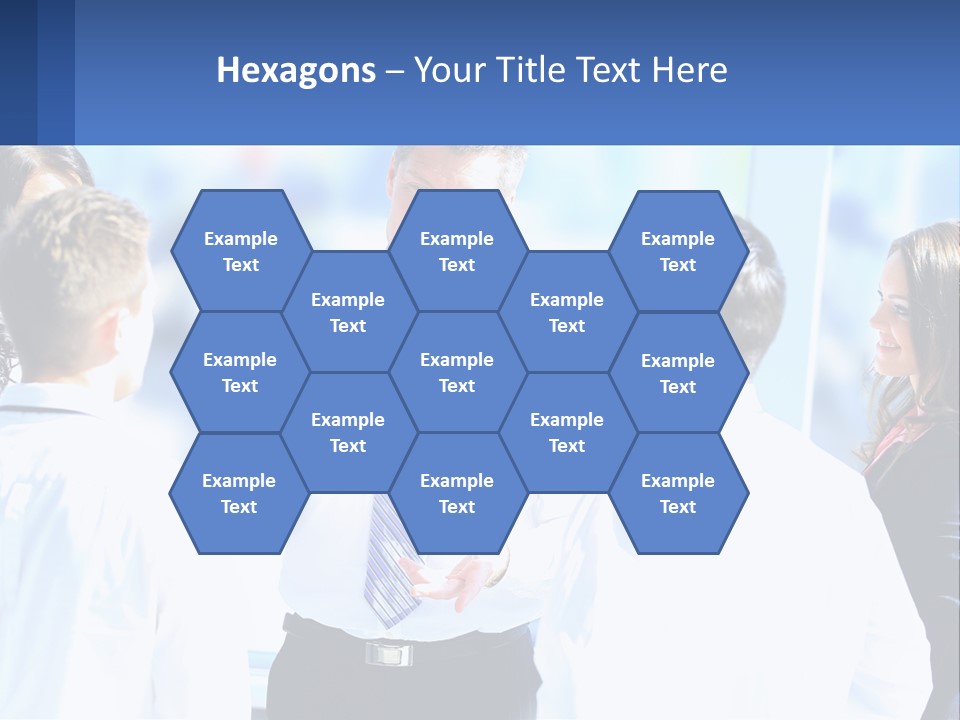 A Group Of People Standing Around Each Other Talking PowerPoint Template