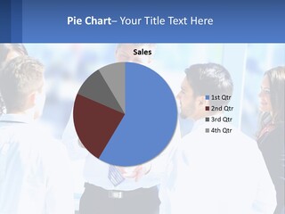 A Group Of People Standing Around Each Other Talking PowerPoint Template