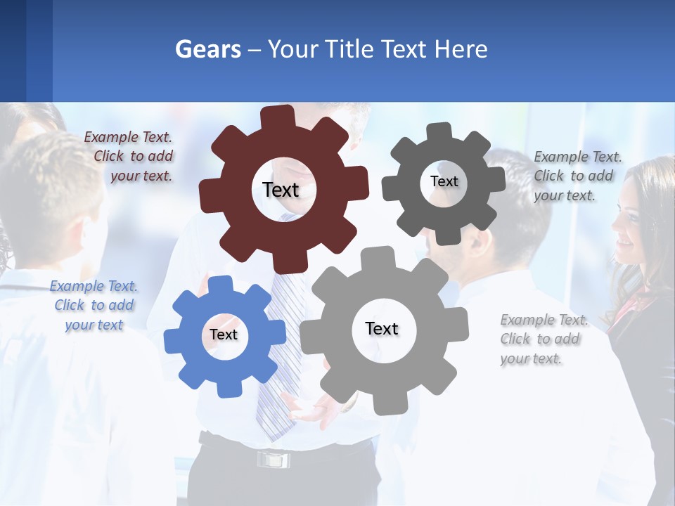 A Group Of People Standing Around Each Other Talking PowerPoint Template