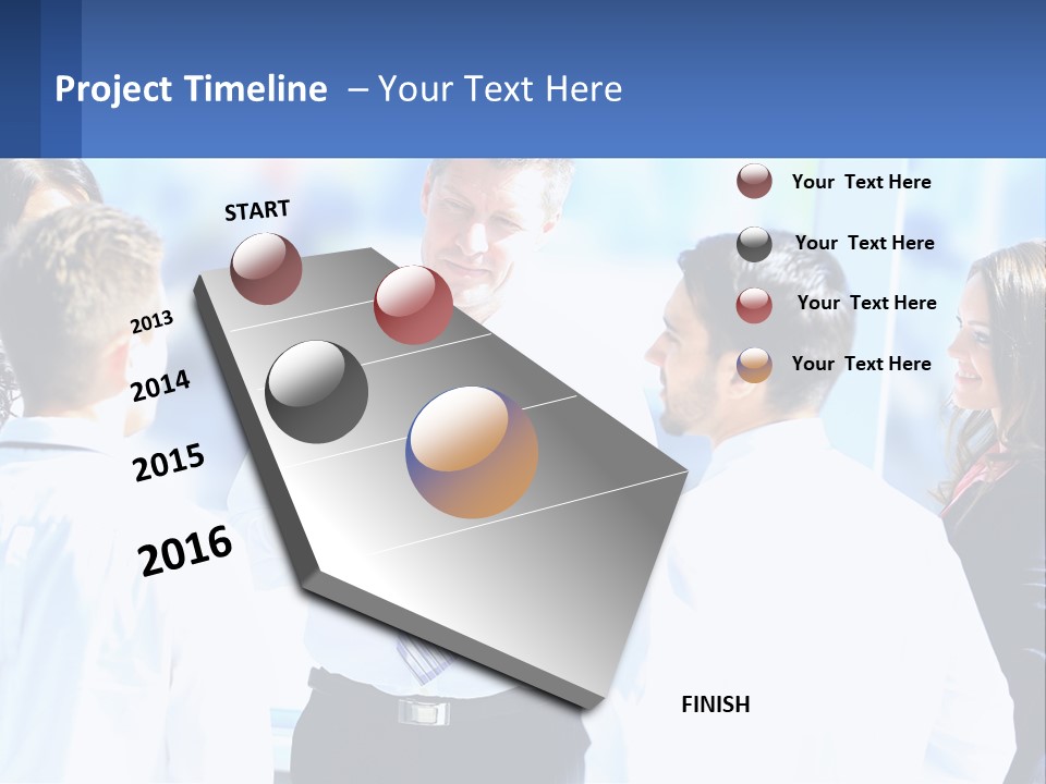 A Group Of People Standing Around Each Other Talking PowerPoint Template