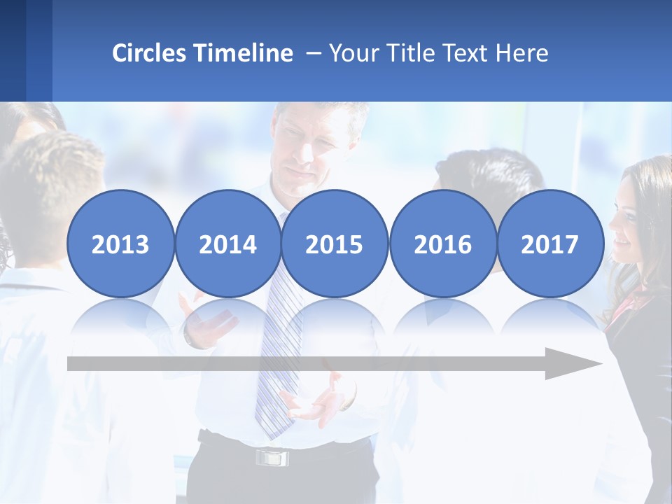 A Group Of People Standing Around Each Other Talking PowerPoint Template