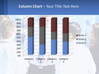 A Group Of People Standing Around Each Other Talking PowerPoint Template