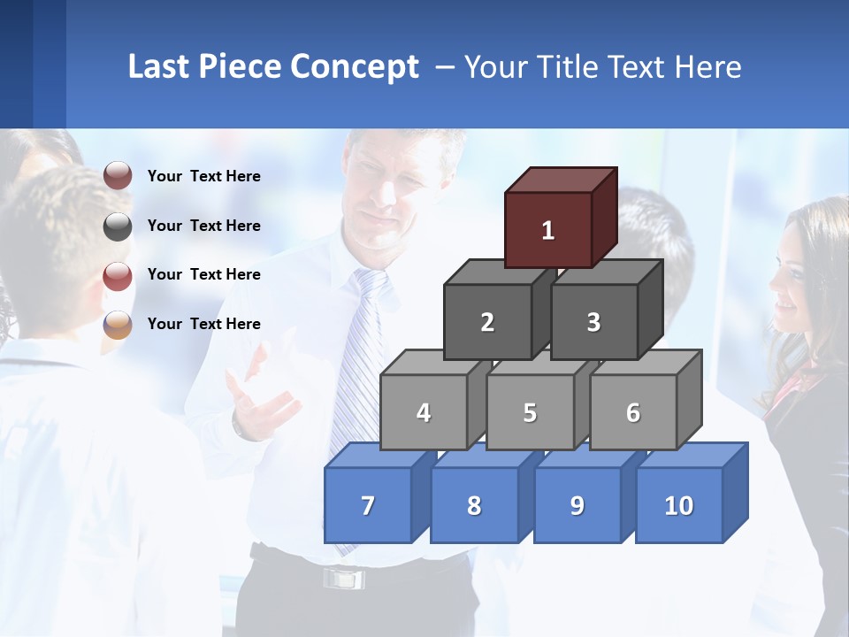 A Group Of People Standing Around Each Other Talking PowerPoint Template