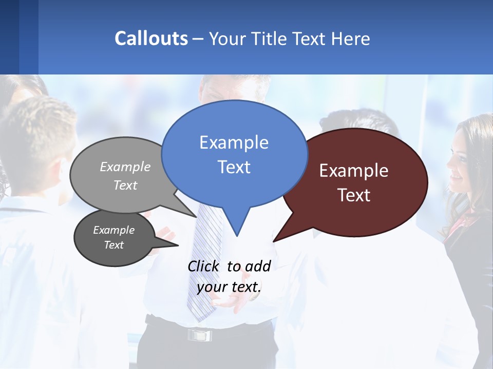 A Group Of People Standing Around Each Other Talking PowerPoint Template