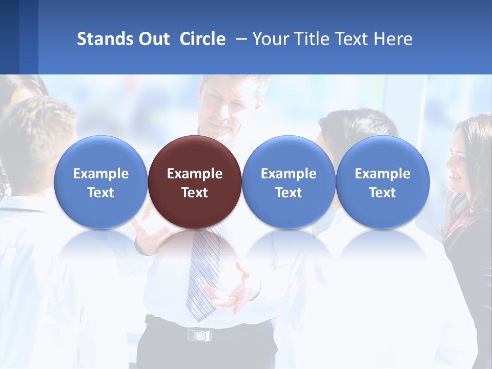 A Group Of People Standing Around Each Other Talking PowerPoint Template