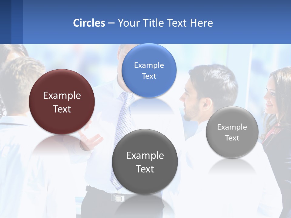 A Group Of People Standing Around Each Other Talking PowerPoint Template