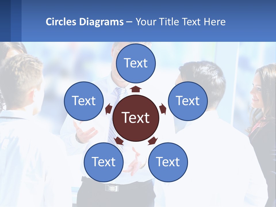 A Group Of People Standing Around Each Other Talking PowerPoint Template