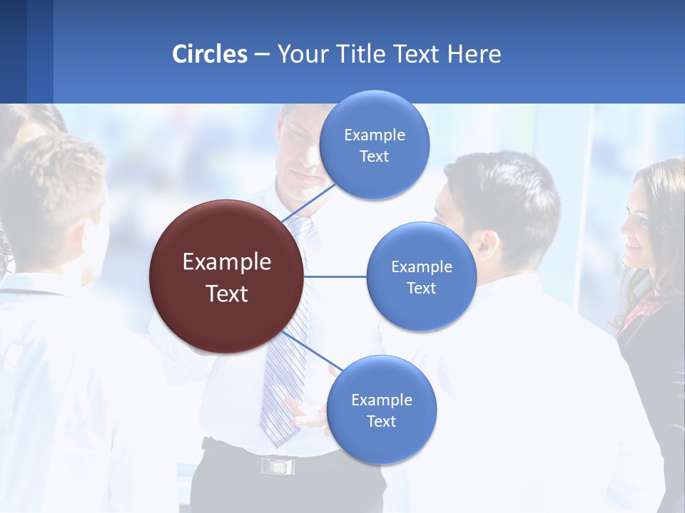 A Group Of People Standing Around Each Other Talking PowerPoint Template
